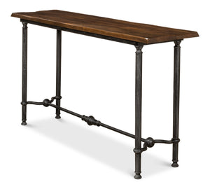 Sarreid Layton Lodge Console Table - Solid Walnut & Antique Iron Finish For Rustic Elegance In Any Space Grey  26190