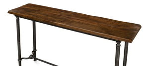 Sarreid Layton Lodge Console Table - Solid Walnut & Antique Iron Finish For Rustic Elegance In Any Space Grey  26190