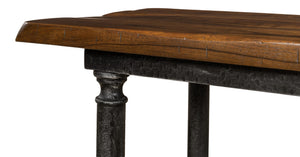 Sarreid Layton Lodge Console Table - Solid Walnut & Antique Iron Finish For Rustic Elegance In Any Space Grey  26190