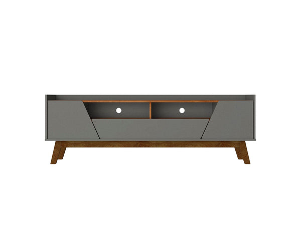 Manhattan Comfort Marcus Mid-Century Modern TV Stand Grey and Nature 261BMC50