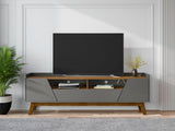 Manhattan Comfort Marcus Mid-Century Modern TV Stand Grey and Nature 261BMC50