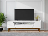 Manhattan Comfort Marcus Mid-Century Modern TV Stand White 261BMC6