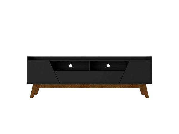 Manhattan Comfort Marcus Mid-Century Modern TV Stand  Matte Black 261BMC8