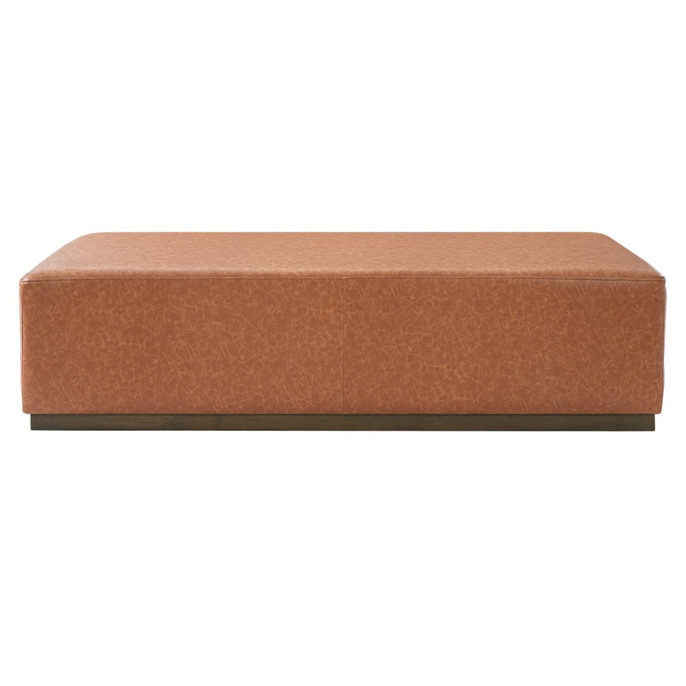 English Elm Multifunctional Pu Leather Ottoman with Rubberwood Legs for Modern Living Rooms N769P350145P