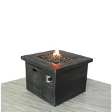 English Elm Fibre Reinforced Concrete Propane/Natural Gas Fire Pit Table