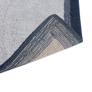 JLA Home Madison Park - Cotton Plush Tufted Bath Rug — Absorbent 100% Cotton, Machine Washable, Skid-Resistant Neutral Accent Navy MP72-6205