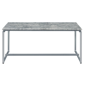 English Elm Grey 3-Piece Occasional Set With Faux-Concrete Tabletop & Sleek Silver Metal Bases For Modern Style B062P185644