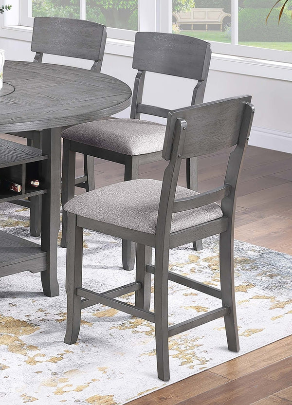 English Elm Contemporary 7-Piece Counter-Height Dining Set With Stylish Storage & 6 Comfortable High Chairs B011S01877