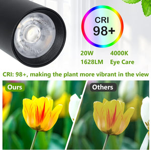 English Elm Grow Lights Stand For Indoor Plants - Full Spectrum 20W Cob Led Lamp With Timer & Adjustable Height W2738P185438