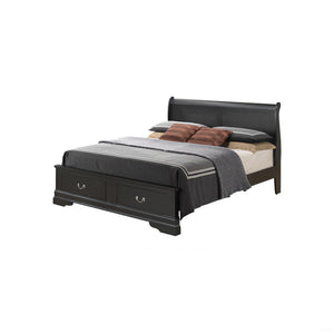 English Elm Elegant Black Full Storage Bed - Timeless Design, Ample Under-Bed Storage & Customizable Assembly Options B078S00348