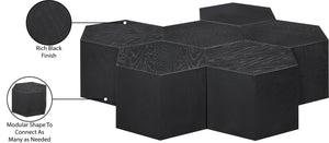 Meridian Furniture Eternal Solid Oak Modular Coffee Table Low Profile Centerpiece for Contemporary Living Rooms Black 262-CT-6PC