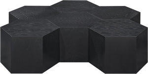 Meridian Furniture Eternal Solid Oak Modular Coffee Table Low Profile Centerpiece for Contemporary Living Rooms Black 262-CT-6PC