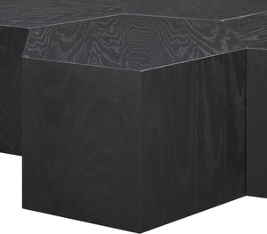 Meridian Furniture Eternal Solid Oak Modular Coffee Table Low Profile Centerpiece for Contemporary Living Rooms Black 262-CT-6PC