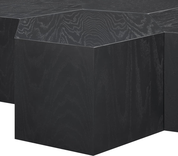 Meridian Furniture Eternal Solid Oak Modular Coffee Table Low Profile Centerpiece for Contemporary Living Rooms Black 262-CT-6PC