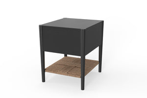 Alpine Furniture Cleo Nightstand In Charcoal Gray - Stylish & Functional Bedroom Storage With Modern Elegance Charcoal Gray Rubberwood Solids & Oak Veneer 2620-02-alpine