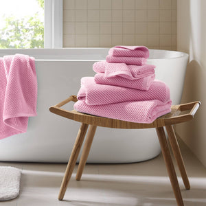 JLA Home Madison Park - 100% Cotton Zero-Twist 6-Piece Diagonal Ribbed Towel Set — 504 GSM Plush, Quick-Dry, Highly Absorbent Everyday Essentials MP73-8857