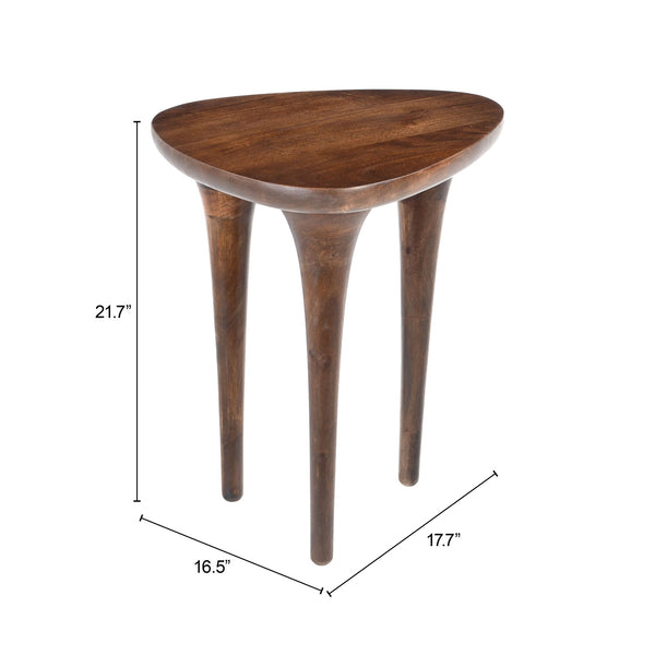 Zuo Modern Spiker Walnut Side Table - Stylish Mango Wood Design For Modern Living Rooms & Hospitality Spaces Walnut Mango Wood 110804-zuo-modern