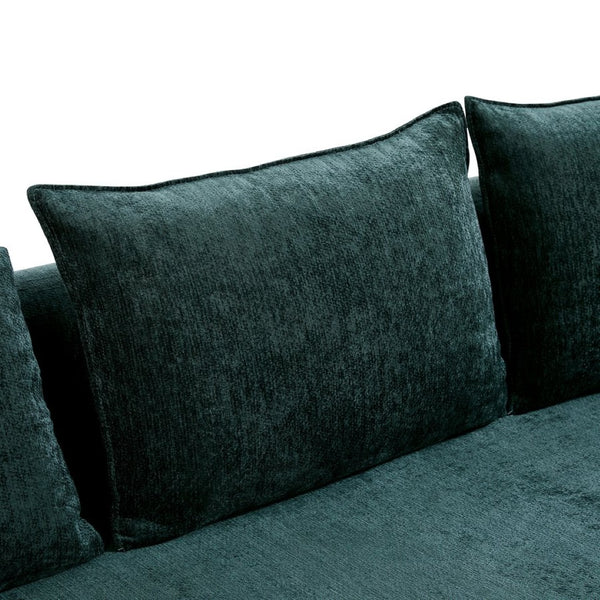English Elm 138.6" Curved Modular Sectional Sofa Low Profile High Density Foam Living Room Lounge Dark Green N767P366006D