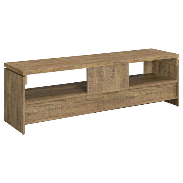 English Elm Tesoro Mango 2-Drawers TV Stand with Open Shelf, Rustic Engineered Wood, Black Pulls, Cord Management B062P376001