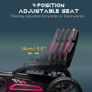 English Elm Aosom Kids Pedal Go Kart Sporty Ride on with Adjustable Seat and Eva Wheels Pink W2225P229170