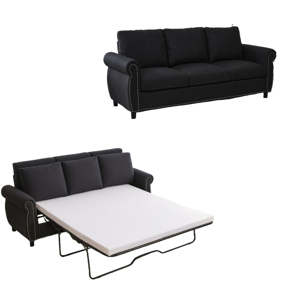 English Elm Sleeper Sofa Bed - Stylish 3-Seater Couch With Memory Foam Mattress, Perfect For Small Spaces & Guests W3696S00002-GIGA