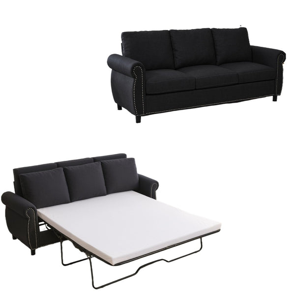 English Elm Sleeper Sofa Bed - Stylish 3-Seater Couch With Memory Foam Mattress, Perfect For Small Spaces & Guests W3696S00002-GIGA