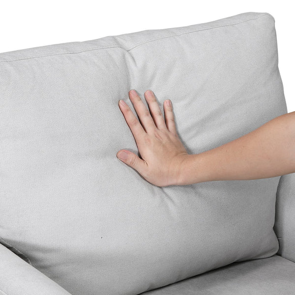 English Elm Modern Upholstered Arm Chair Plush Seat Mid-Century Modern Lines Sturdy Wood Legs Cozy Accent Seating Gray 31.5 L x 23 W x 25 H B011P379746