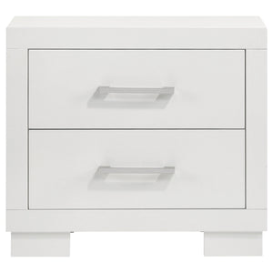 English Elm Copper Elegant White Rectangular Nightstand with 2 Soft-Close Drawers and Sleek Bar Handles, 23" H B062P333433