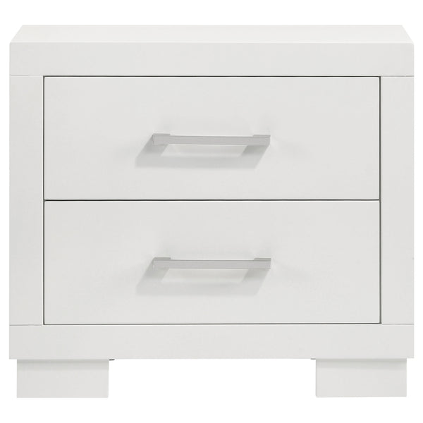 English Elm Copper Elegant White Rectangular Nightstand with 2 Soft-Close Drawers and Sleek Bar Handles, 23" H B062P333433