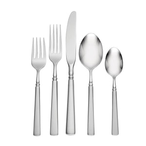 Lenox Easton Satin Finish 18/10 Stainless Steel Flatware Set for Four with Sculptural Handles 2624020A