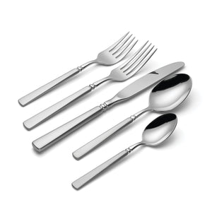 Lenox Easton Satin Finish 18/10 Stainless Steel Flatware Set for Four with Sculptural Handles 2624020A