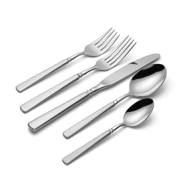 Lenox Easton Satin Finish 18/10 Stainless Steel Flatware Set for Four with Sculptural Handles 2624020A