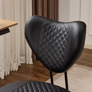 English Elm Meditation ergonomic cross-legged chair with lumbar support, adjustable cushion, casters, plush comfort Black W3248P354248