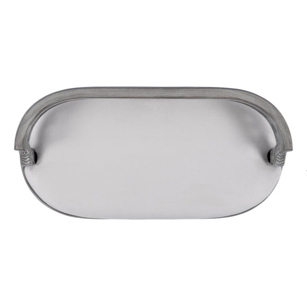 Butler Specialty Hathaway Elegant Oval Upholstered Vanity Seat With Carved Wood Back For Stylish Dressing Rooms Gray Rubberwood Solids,Cherry Veneer,Fiberboard,Cotton,Urethane Foam 2625418-butler