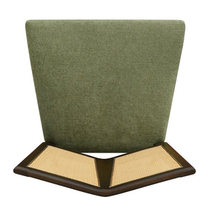 English Elm Christopher Knight Home® - Rattan Mid-Century Dining Chair Set of 2 with Woven Cane Back, Upholstered High-Density Seat Cushion Dark Brown,Green N771P254006L