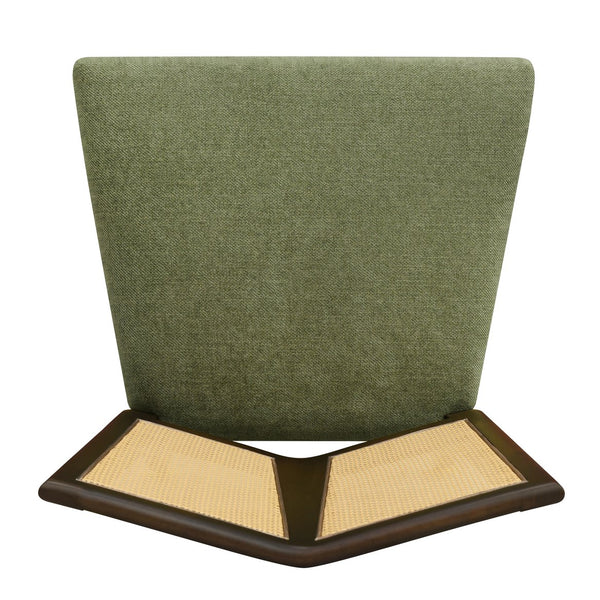 English Elm Christopher Knight Home® - Rattan Mid-Century Dining Chair Set of 2 with Woven Cane Back, Upholstered High-Density Seat Cushion Dark Brown,Green N771P254006L