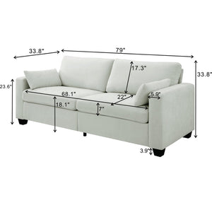 English Elm Modern Fabric Loveseat with Fsc Wood Frame Spring Cushions and Washable Covers W5515P443359