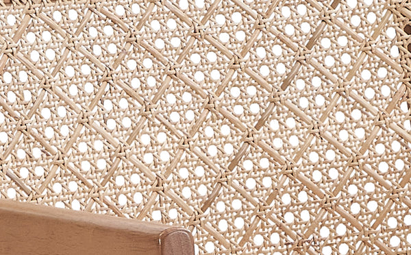 English Elm Velentina Rattan Side Chair Set of 2 — Coastal-inspired patio dining chairs with geometric woven backs and rubberwood frame Natural 42.6 L x 26.9 W x 8.1 H B2726P245451