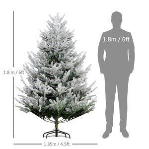 English Elm Homcom 6 Foot Artificial Christmas Tree – Lifelike Pine With 795 Branches, Easy Setup & Durable Base W2225P249667