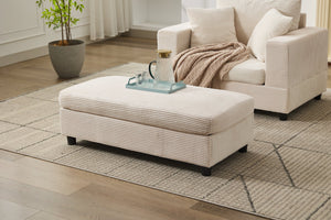 English Elm Chaise Lounge Chair With Removable Ottoman - Modern Upholstered Sleeper Couch For Living Room Comfort W1170P353046