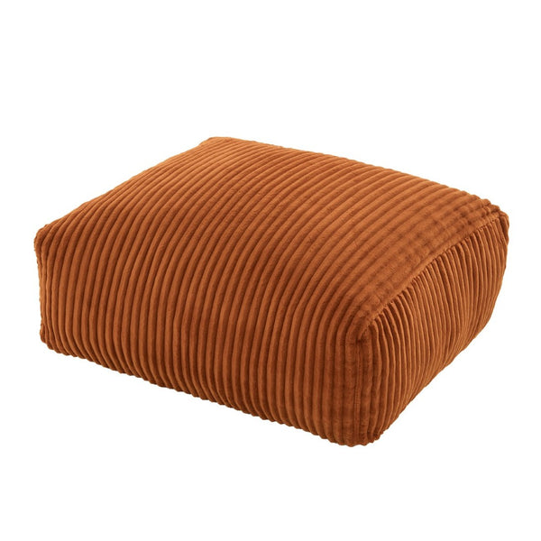 English Elm Big Corduroy Lounger Bean Bag with Ottoman Memory Foam Fill for Living Room Orange W395P435350