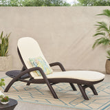 Christopher Knight Home® - Noble House - Waverly Outdoor Faux Wicker Chaise Lounge With Cushion