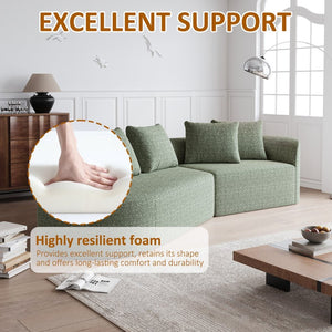 English Elm Modern Oversized Sectional Sofa - 112-Inch Chenille Cloud Couch With 4 Pillows For Ultimate Comfort P1 W834P323321-GIGA