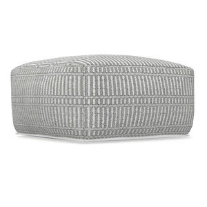 English Elm Safford Handwoven Geometric Square Pouf in Recycled Pet Yarn for Patio or Living Room B136P427591