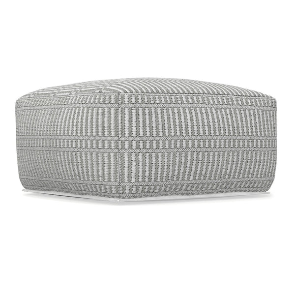 English Elm Safford Handwoven Geometric Square Pouf in Recycled Pet Yarn for Patio or Living Room B136P427591