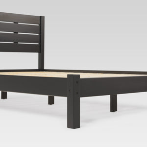 Isla Minimalist Queen Bed Frame - Sustainably Crafted Solid Pine Wood with Simple Boho Headboard