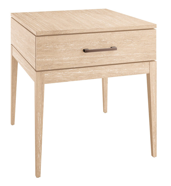 Hekman Furniture Miramar Rectangular End Table With Drawer - Solid Mindi Wood, Stylish Tapered Legs & Modern Finish Miramar Miramar End Table With Drawer 26304-hekman
