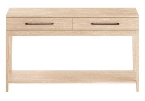 Hekman Furniture Miramar Sofa Table With Two Drawers, Solid Mindi Wood, Stylish Translucent White Finish & Shelf Miramar Miramar Sofa Table 26309-hekman