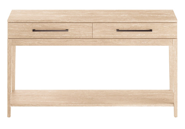 Hekman Furniture Miramar Sofa Table With Two Drawers, Solid Mindi Wood, Stylish Translucent White Finish & Shelf Miramar Miramar Sofa Table 26309-hekman