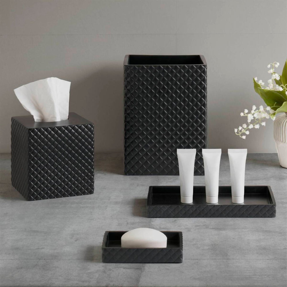 English Elm One Four-piece Resin Bath Set with Diamond Texture and Antimicrobial Onyx Finish B035P437555